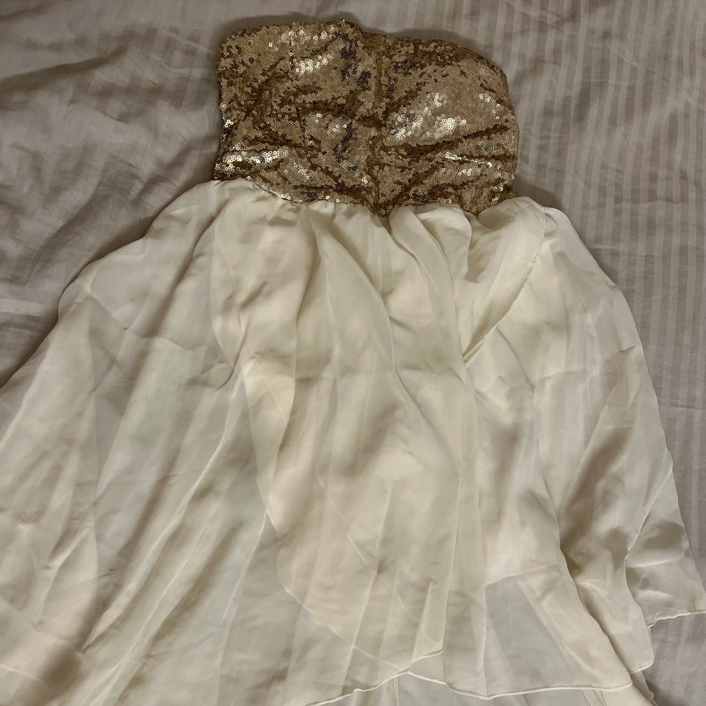 Golden Embellished Tube Gown Dress - Picture 3 of 13